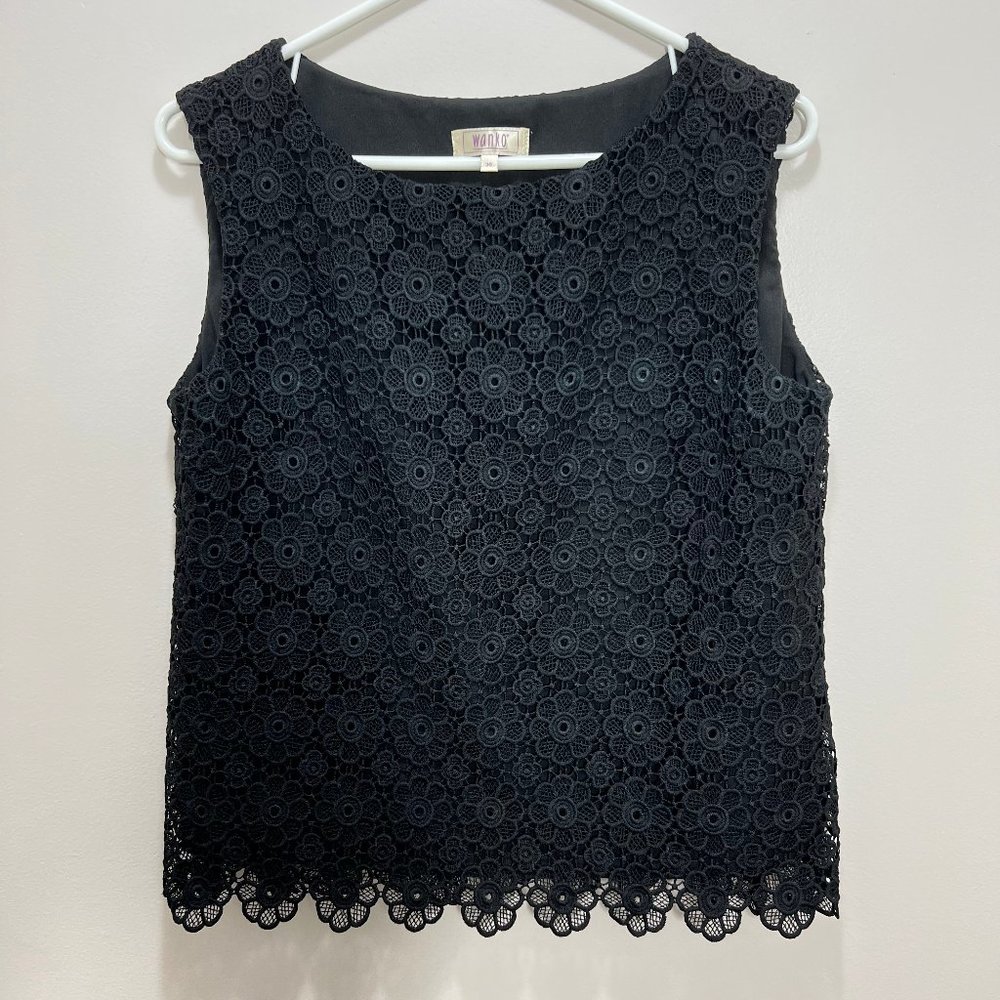 Wanko Women's Lined Lace Black Top Size 36 (EU) / Small (US)